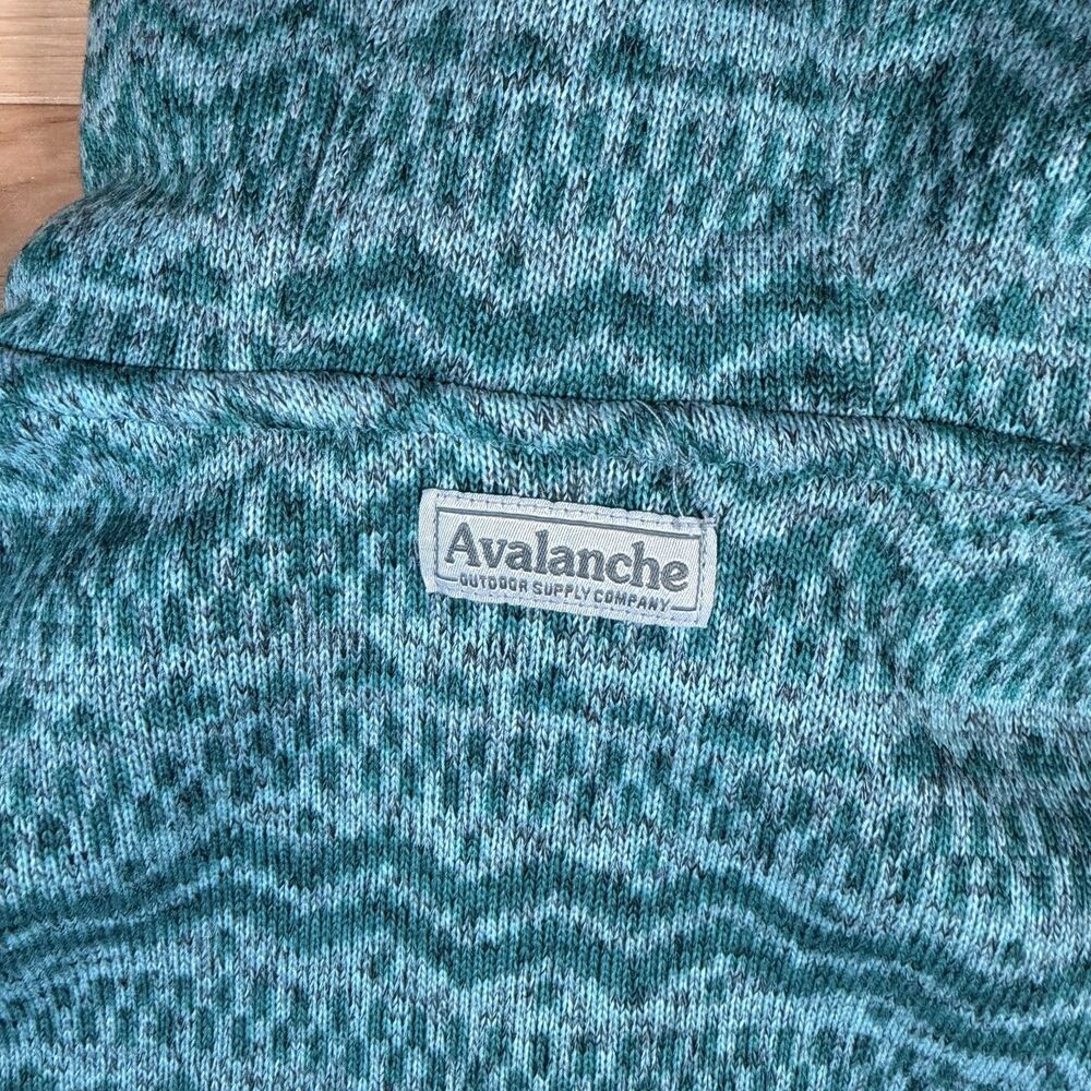Avalanche Hoodie Zip Sweater Women's XL Teal Aztec Fleece Hiking Outdoor - Picture 5 of 7